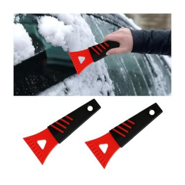 Imagem de FALVFUN Raspador de gelo para para-brisa de carro, 2 peças de plástico portátil janela de veículo neve geada LCE removedor de congelador de limpeza com alça antiderrapante, descongelador de pá de