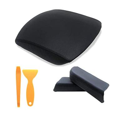 Imagem de Kohnkdllc Kit de capa de console central e capa de apoio de braço do painel da porta frontal serve para Honda Pilot 2009-2013 (somente parte de couro) com ferramenta de remoção (preto)