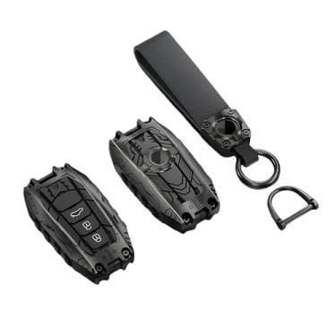 Imagem de Capa de metal para chave de carro com 2/3/4 botões, chaveiro compatível com Toyota Camry CHR Corolla RAV4 Avalon Land Cruiser Prado Prius 2017-2022(3 Buttons Black)