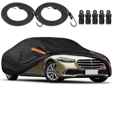 Imagem de KEYOOG Capa de carro impermeável para todos os climas adequada para MERC-edes Benz S Series 2006-2023 S400 S550 S63 AMG, tecido Oxford 600D resistente, protetor de granizo solar capa de carro ao ar