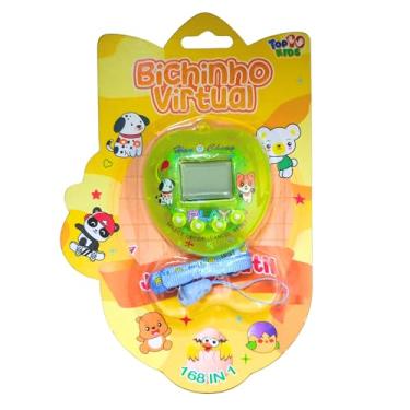 Imagem de Bichinho Virtual Eletrônico Infantil com Cordão - Pet Digital Portátil Jogo Retrô Anos 90 para Crianças 3+ Anos - 168 em 1 (AMARELO)