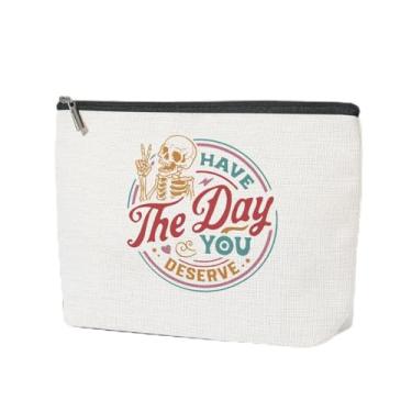 Imagem de Bolsa de maquiagem motivacional para presentes, bolsa de cosméticos para saúde mental, afirmações, presentes para mulheres, amigas, irmãs, colegas, LCS multicolorido 02456, 9.6 × 7 × 0.5 inches