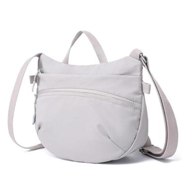 Imagem de Haytijoe Bolsas transversais femininas de viagem leves de nylon bolsas femininas pequenas bolsa de ombro alça superior bolsa mensageiro, Cinza claro