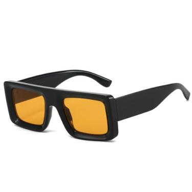 Imagem de Óculos de Sol UV400 - Armação Pequena com Rebites e Lentes Degradê para Homens e Mulheres, Ideais para Esportes ao Ar Livre, Corrida e Ciclismo, Preto e Laranja