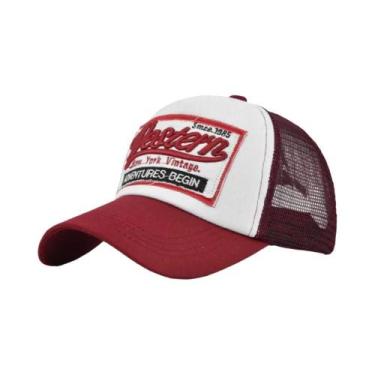 Imagem de Boné De Beisebol Estiloso Com Bordado Ocidental Em Malha, Chapéu Curvo