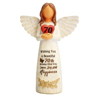 Imagem de GemsLives Presentes de aniversário de 70 anos para mulheres – Elegante estatueta de anjo de 70 anos, presente exclusivo para avó, mãe, irmã ou amigas