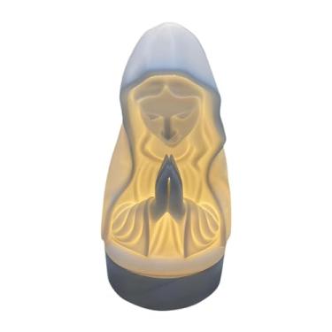 Imagem de TTETTZ Abajur de mesa da Virgem Maria para decoração de casa, branco, enfeite, escultura, estatueta para feriados, escritório, sala, cozinha, quarto infantil