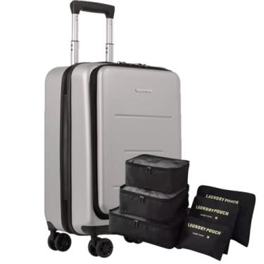 Imagem de Mala 10kg Porta Notebook com Kit Organizador 6 Peças Necessaire (ABS, El Dourado Grafite)