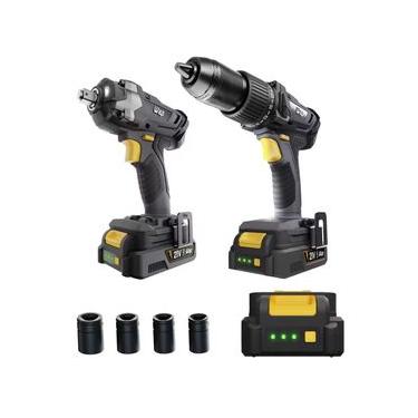 Imagem de Kit Parafusadeira e Chave de Impacto WAP K21 KT01 - Cinza e Amarelo