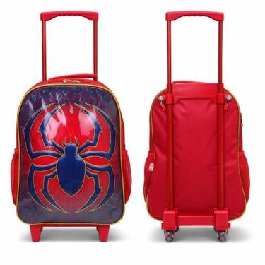 Imagem de Mochila Infantil Escolar Spider Com Rodinha - Wincy, Vermelho