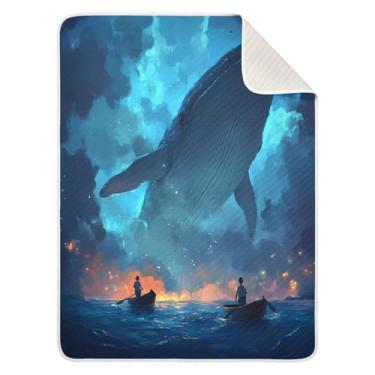 Imagem de Wassud Cobertor de bebê oceano para meninos e meninas, cobertor de bebê para recém-nascidos, essencial para recém-nascidos, cobertores macios 76 x 101 cm