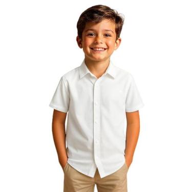 Imagem de Camisa Social Infantil Manga Curta Menino - Daze Modas, Branco, 10
