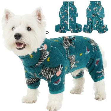Imagem de ROZKITCH Pijama de cachorro para cães pequenos, pulôver de lã macia, à prova de vento, quente, frio, colete com zíper refletivo, macacão, roupas para cães pequenos, zebra, 2PP