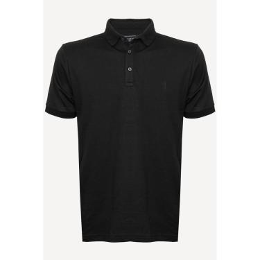 Imagem de Camisa Polo Aleatory Lisa Algodão Pima Preto sem Contraste-Masculino