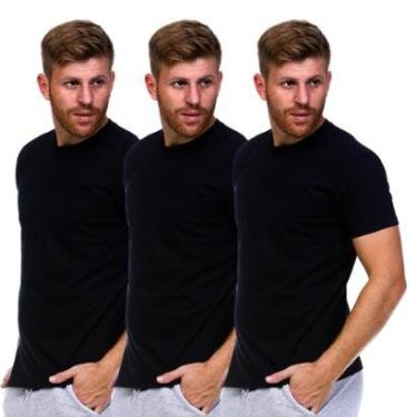 Imagem de Kit 3 Camisetas Masculina Algodão - Básica Lisa-Masculino
