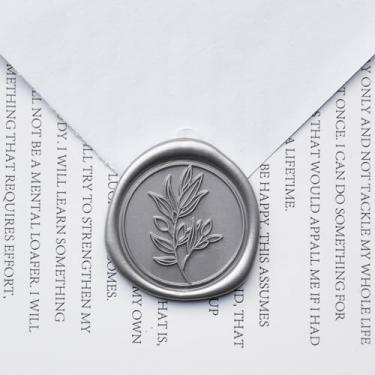 Imagem de Pilloze 50 adesivos de selo de cera prateados autoadesivos para convites de casamento, perfeitos para convites de casamento, envelopes de cartões de Natal, tabela de assentos, boa aderência e fácil de