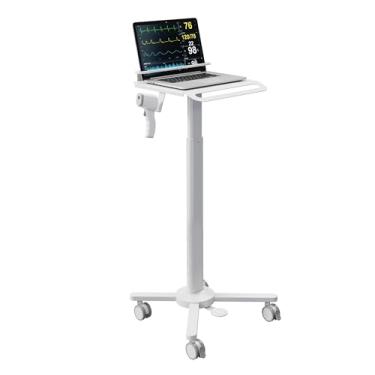 Imagem de MB-C05N Carrinho médico para estação de trabalho para laptop com rodas, suporte de scanner oral | Carrinho de laboratório com rolamento ajustável em altura com grande mesa para consultório