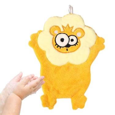 Imagem de Toalha de mão para crianças, Toalha de mão de animais - Toalha absorvente de lã coral de microfibra | Toalhas secas de mão super macias de secagem rápida com laço para casa