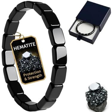 Imagem de Pulseira masculina de hematita original, One Size, Pedra de hematita, Sem Pedra Preciosa