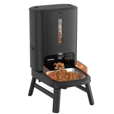 Imagem de Alimentador automático para cães de raças grandes – Dispensador de ração antientupimento de 15 L/64 xícaras para ração de 2 a 23 mm, suporte elevado, bandeja de comida grande, potência dupla, até 50