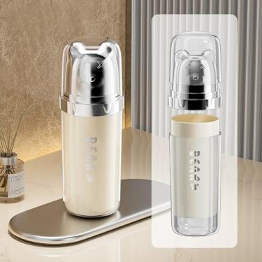 Imagem de Estojo para escova de dentes de viagem, suporte de escova de dentes com cara de urso 3 em 1, recipiente portátil para acampamento, viagem de negócios, banheiro, amarelo