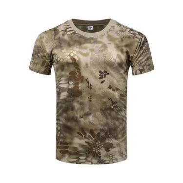 Imagem de Camiseta Masculina Camuflada 3D De Gola Redonda Manga Curta Casual De 