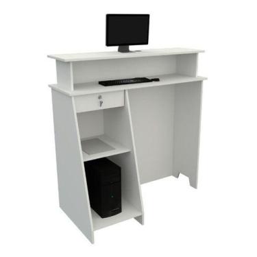 Imagem de Balcão Caixa M12 P/ Computador (recepção Vallet Loja Gaveta) - VETORIA