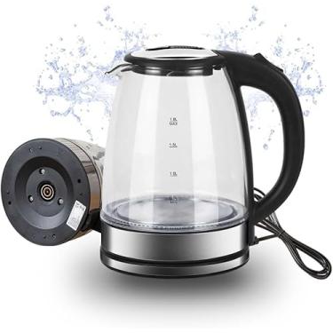 Imagem de Chaleira Eletrica de Vidro 110v Potência 1200W Capacidade 1,8L Desligamento Automático Efeito de Luz Interno - Qualidade Premium Ezc® (110v)