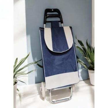 Imagem de Carrinho De Compras Feira Supermercado Reforçado Sacola 30kg colorido