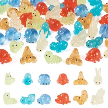 Imagem de Craftora 48 peças luminosas mini figuras de inseto de resina que brilham no escuro minúscula mariposa Allomyrina Dichotoma Escorpião Palmerworm formiga besouro formiga estatuetas em miniatura para