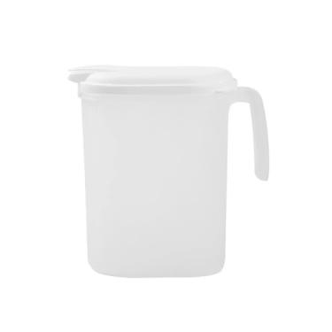 Imagem de Chaleira de água de plástico para servir bebidas com tampa e alça Jarra de chá gelado de 1,8 litro para café, suco, limonada e garrafa de água com leite
