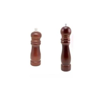 Imagem de Moedor Pimenta Sal Condimento Tempero Grão Manual De Madeira ESCURO - 15 * 4.5cm, Compatível Com Canela, Cominho E Outras Especiarias Diárias(ambos 16 cm +21 cm OS DOIS)