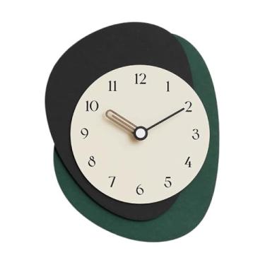Imagem de KEG801302 Relógio de parede para sala de estar, sem perfuração, decoração simples, relógio de parede, relógio personalizado, adequado para hall de entrada, estudo, hotel. Relógio de parede (verde)