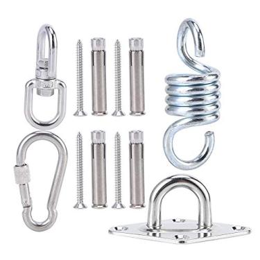 Imagem de Gancho de rede de aço inoxidável, cadeira suspensa, acessório de hardware para montagem no teto, kit de suspensão multifuncional para cadeira de rede, varanda, jardim, sala de