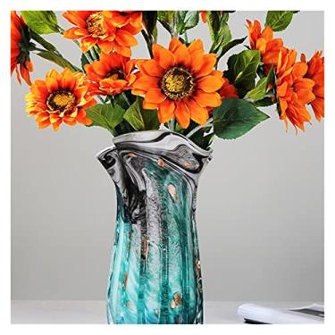 Imagem de KEG801302 Vasos Modernos Luz Luxo Pintura a Tinta Vaso de Vidro Colorido Decoração Varanda Mesa Decoração Sala de Estar Arranjo de Flores Modelo Vaso de Quarto (Grande)