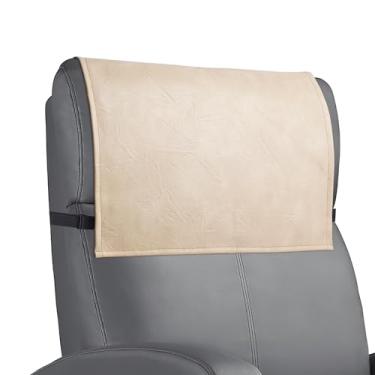 Imagem de QIELIZI Protetor de encosto de cabeça reclinável, impermeável, antiderrapante, capa de encosto de cabeça reclinável de couro para sofá, móveis, sala de estar, cadeira de escritório (1-Crazy White)