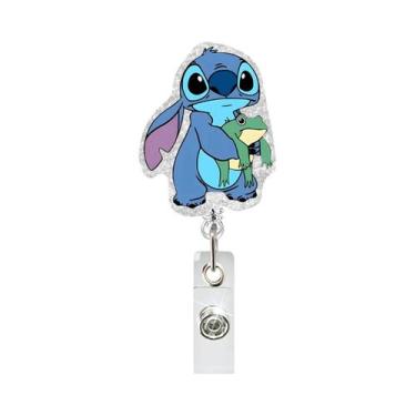 Imagem de Porta-Crachá Retrátil Stitch Anime, Clipe Para Cartão De Identidade De