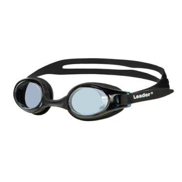 Imagem de Leader Shark Óculos de Natação, Preto, Lentes com Proteção UV e Antiembaçante, Silicone Premium, Design Hidrodinâmico