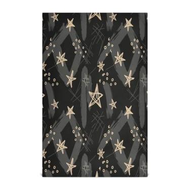 Imagem de Wassud Pinceladas estrelas rabiscos panos de prato de cozinha 1 pacote panos de prato macios com laço para pendurar toalha de mão de secagem rápida super absorvente toalhas de chá de mesa decorativas