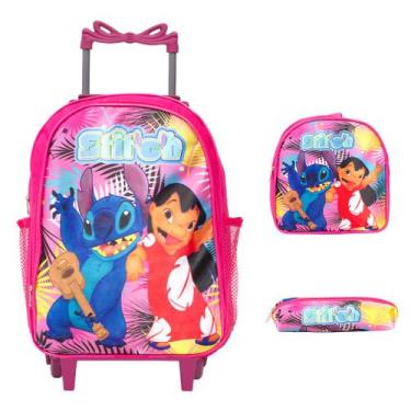 Imagem de Kit Mochila Escolar Menina Rodinha Stitch Creche Passeio - TOYS 2U