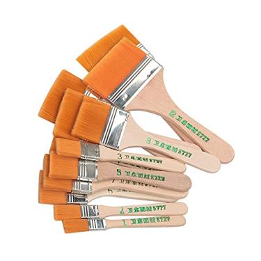 Imagem de Conjunto de 12 pincéis pintura a óleo com cabelo náilon e porta-caneta madeira suprimentos artísticos finos práticos fáceis usar longa vida útil ampla aplicação