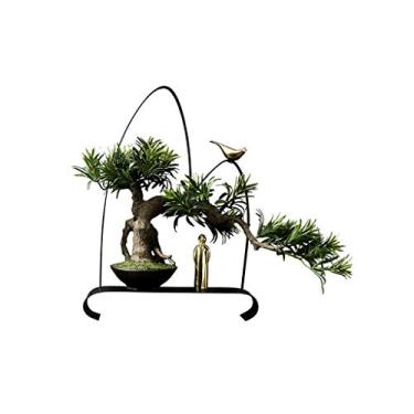 Imagem de SLGGPJBU Plantas falsas/plantas falsas nova simulação de bonsai chinês simulação árvore jardim ao ar livre decoração de casa árvore simulação clássica planta artificial planta em vaso plantas