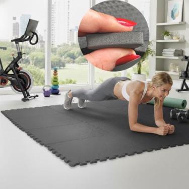 Imagem de Kit 12 Tapetes EVA 50x50cm 10mm com Bordas Tatame Piso Emborrachado An