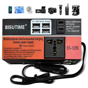 Imagem de Inversor 12V para 220V, Transformador 110V - 220V, Portátil Inversor de Potência Veicular, Multifuncional Carregador de Bateria Automotivo, Carregador Veicular, 4 Portas USB