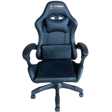 Imagem de Cadeira Gamers Xtreme Maximum Ergonômica, Confortável, Design Moderno, Estilo para Jogadores Exigentes, Ajuste de Altura, Reclinável, Apoio de Cabeça, Braços, Pés, Com Rodinhas na Cor Preta.