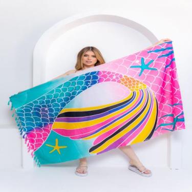 Imagem de Canga de Praia Estampa Calda de Sereia Magica C26 - Deeyaa Indiana, U,