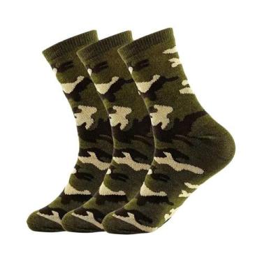Imagem de Meias Masculinas Camufladas De Cano Médio 3/12 Pares Respiráveis, Anti