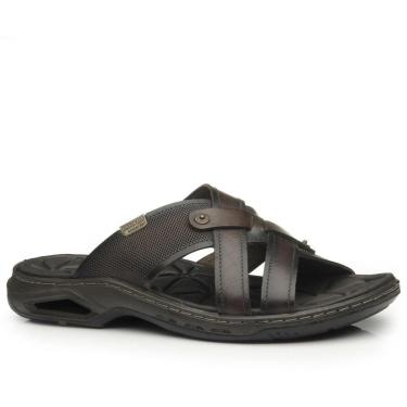 Imagem de Chinelo Masc Pegada Couro Anilina Cravo 133202-03-Masculino