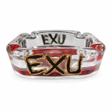 Imagem de Cinzeiro Exu Tridente Vidro Pintado Quadrado 8,5 cm 4 Apoios - Lua Mís