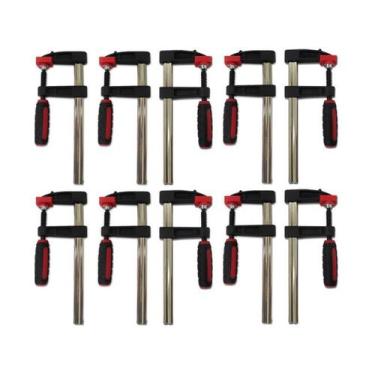 Imagem de Kit 10 Grampos P/ Carpinteiro Tipo Sargento 150x50x210mm Onetools